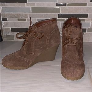 Brown suede boots